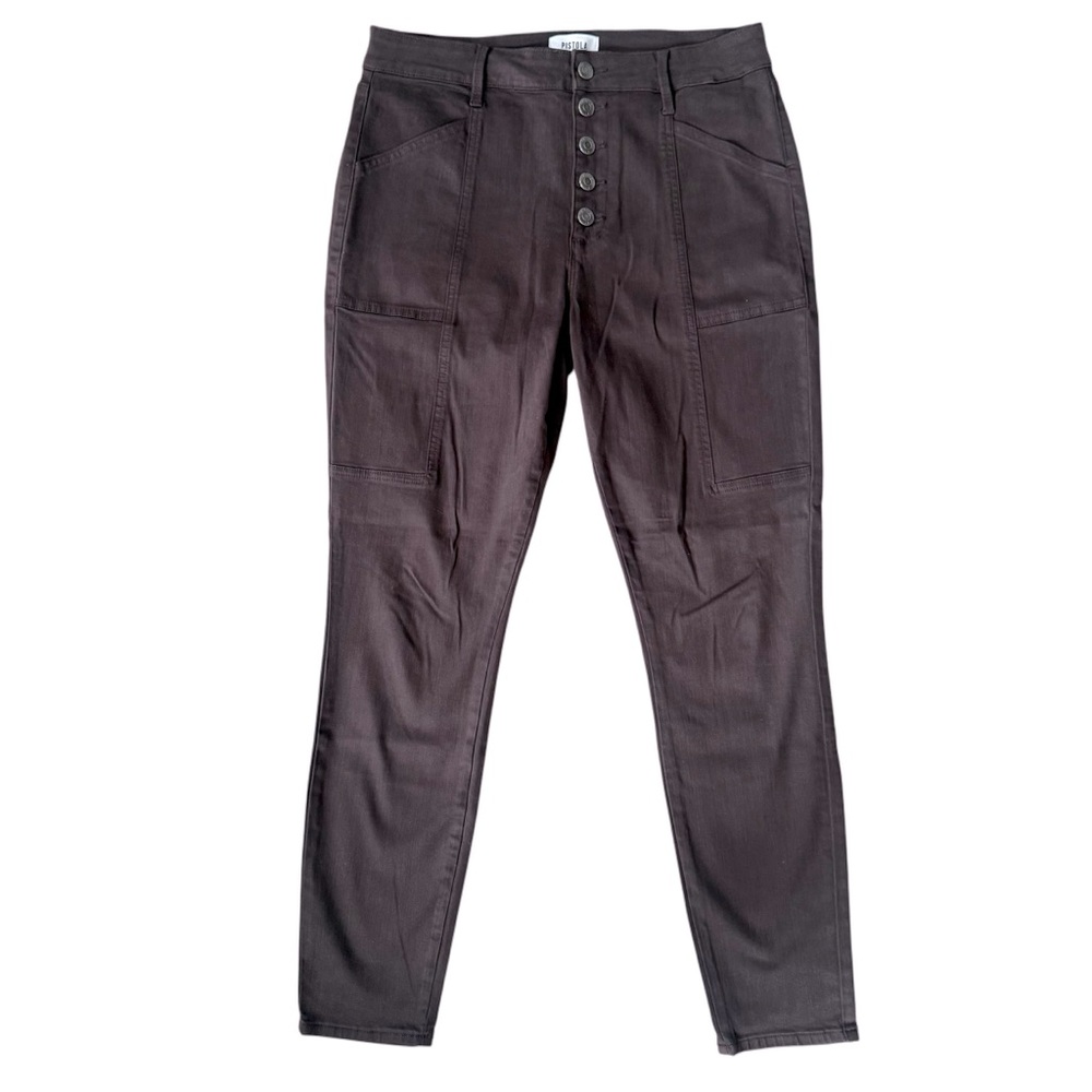 Pistola Dark Brown Women’s Button Fly Skinny Jeans